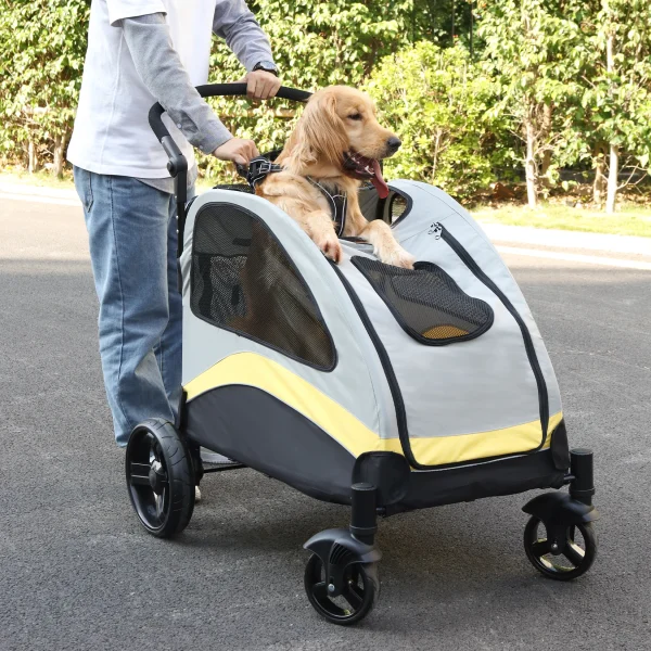 Large Four-Wheel Double Dog Stroller