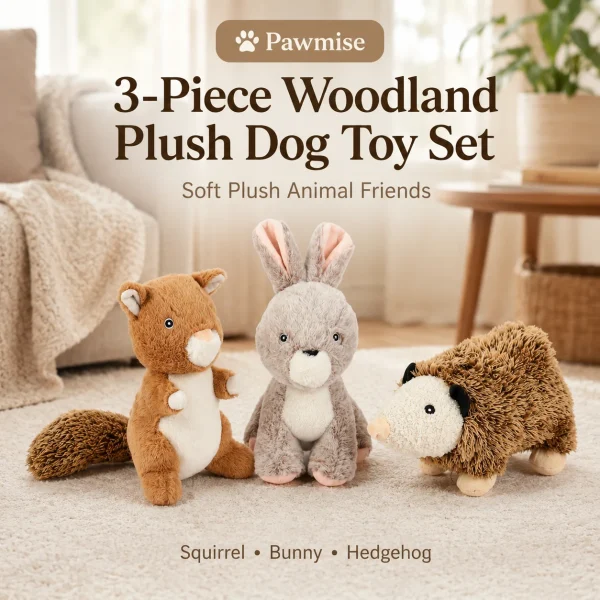 Squeaky Plush Rabbit Squirrel Mouse Set