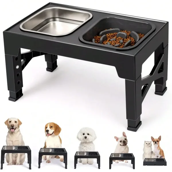 Elevated Foldable Slow Feeder Bowls