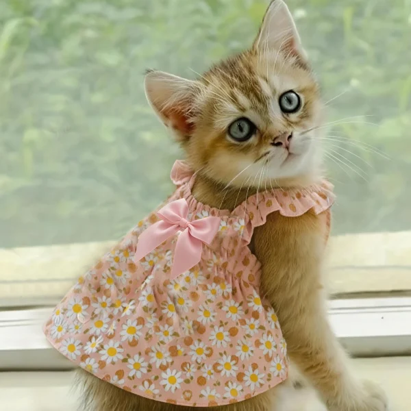 Pink Floral Pet Summer Dress